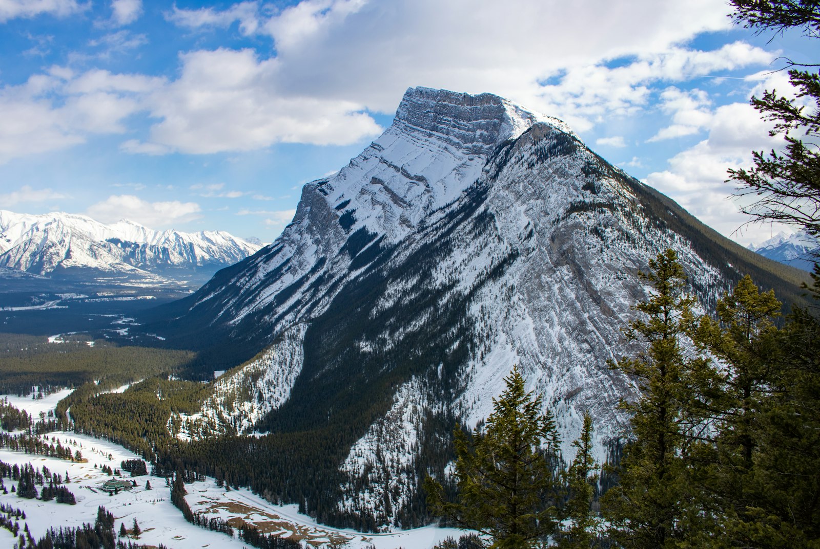 Mount Rundle rising above the town of Banff, Alberta